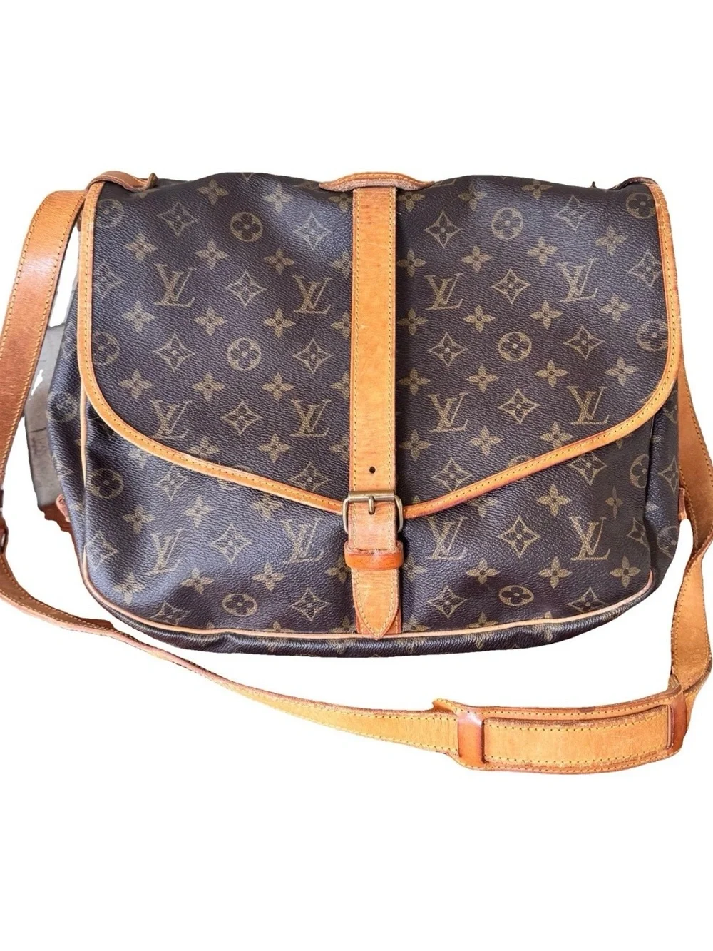 Louis Vuitton Monogram Canvas Messenger Bag in Brown and Tan